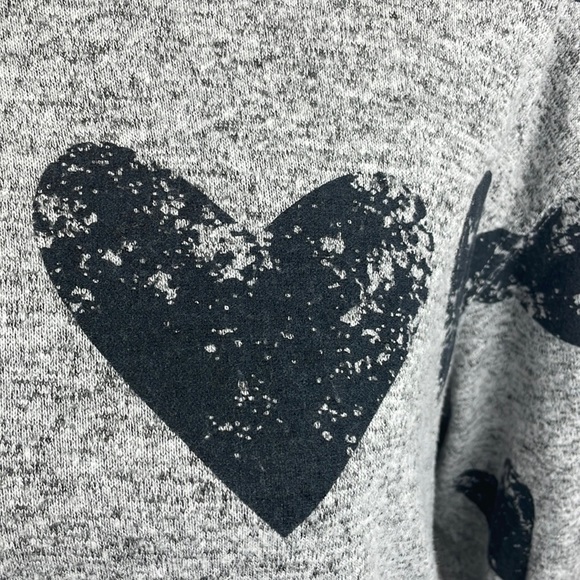 Philosophy Republic Clothing Sweater SZ S Distressed Hearts Soft - Picture 4 of 9
